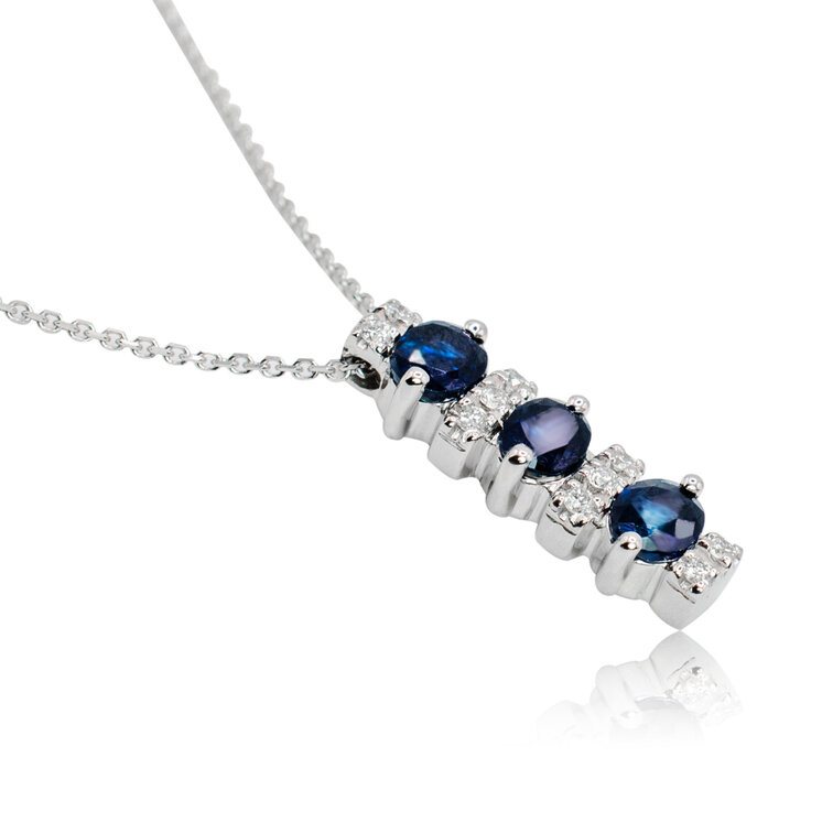 Diamantový náhrdelník s prírodnými zafírmi LNL460.SP