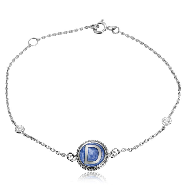 Diamantový náramok s písmenom a perleťou LBR338.X
