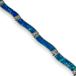 GOLDIE Strieborný náramok s modrými opálmi Coco LBRS006.KMB