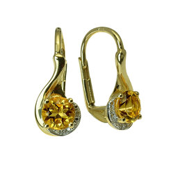 GOLDIE Zlaté náušnice s citrínom a diamantmi Stella LEA764.AVB