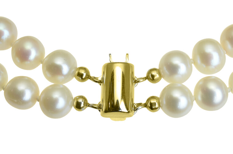 GOLDIE Zlatý dvojradový náramok so sladkovodnými perlami Aeroel LBR087.PAS