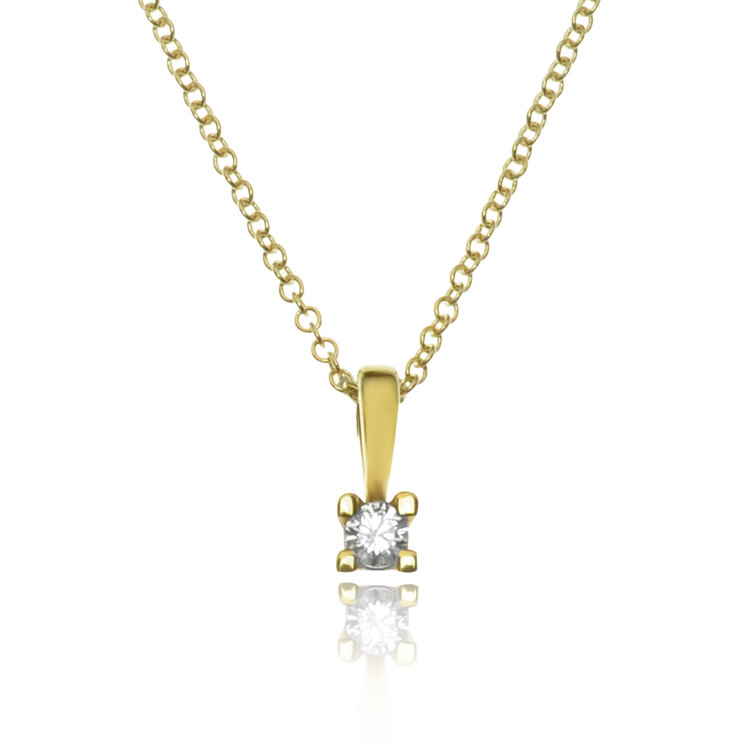 GOLDIE Zlatý náhrdelník s diamantom Skari LPE075.ALB