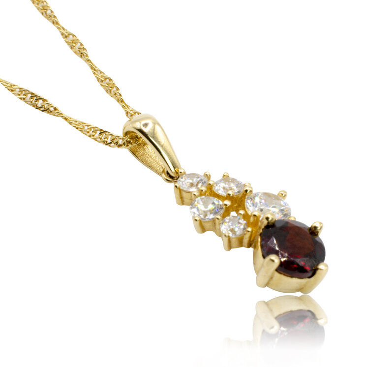 GOLDIE Zlatý náhrdelník s granátom LNL374.AV