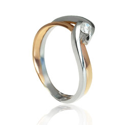 GOLDIE Zlatý prsteň s diamantom Marcelle ER181.RCB