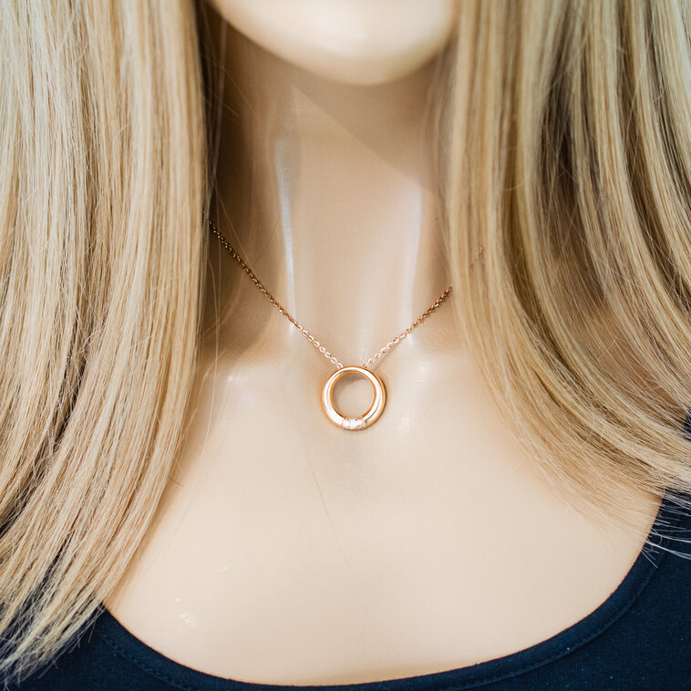 Zlatý náhrdelník Jessica pink LNL476.SP