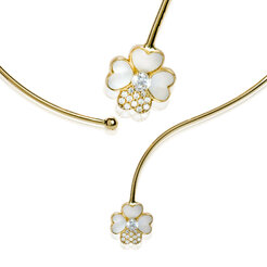 Zlatý náhrdelník s perleťovou kvetinkou LNL468.SP