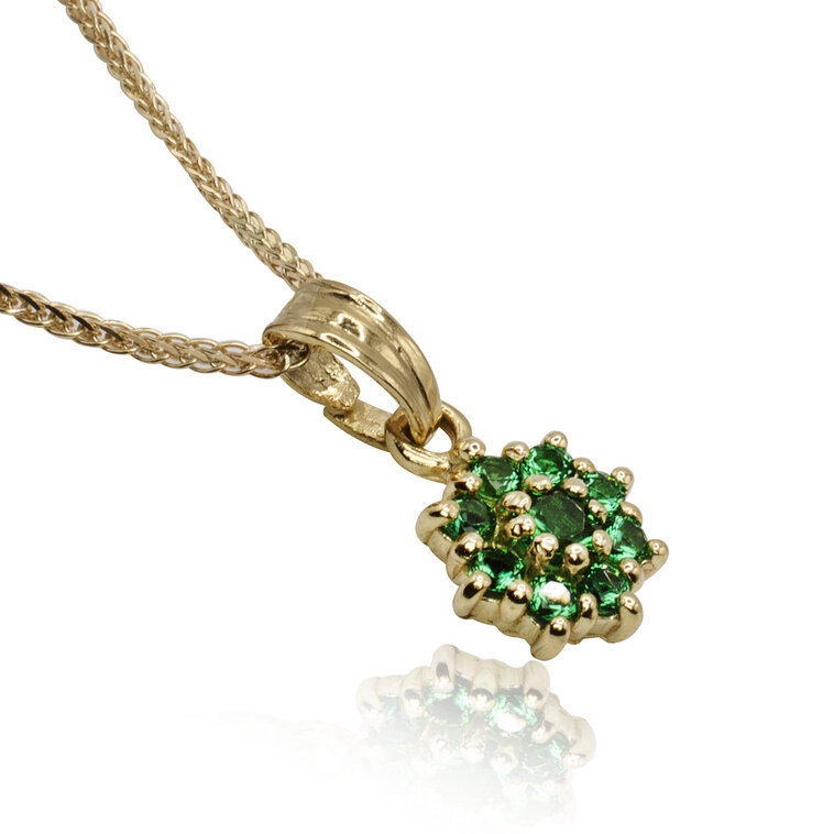 Zlatý náhrdelník s prírodnými smaragdami LNL479.BT