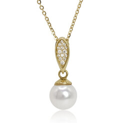 Zlatý náhrdelník so sladkovodnou perlou LNL346.ZMA