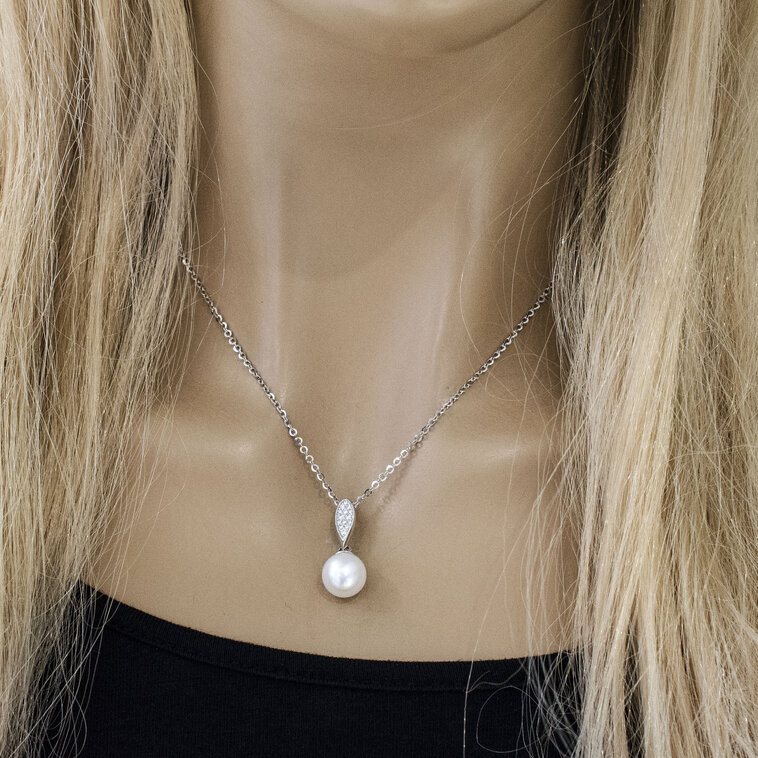 Zlatý náhrdelník so sladkovodnou perlou LNL347.ZMA