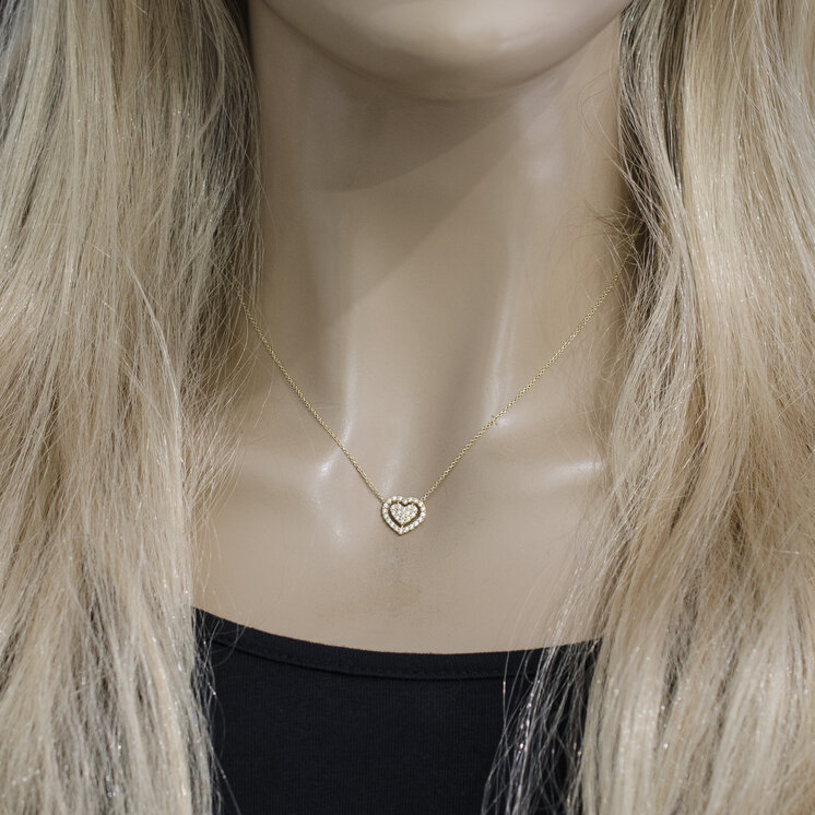 Zlatý náhrdelník srdiečko Rita LNL401.TR